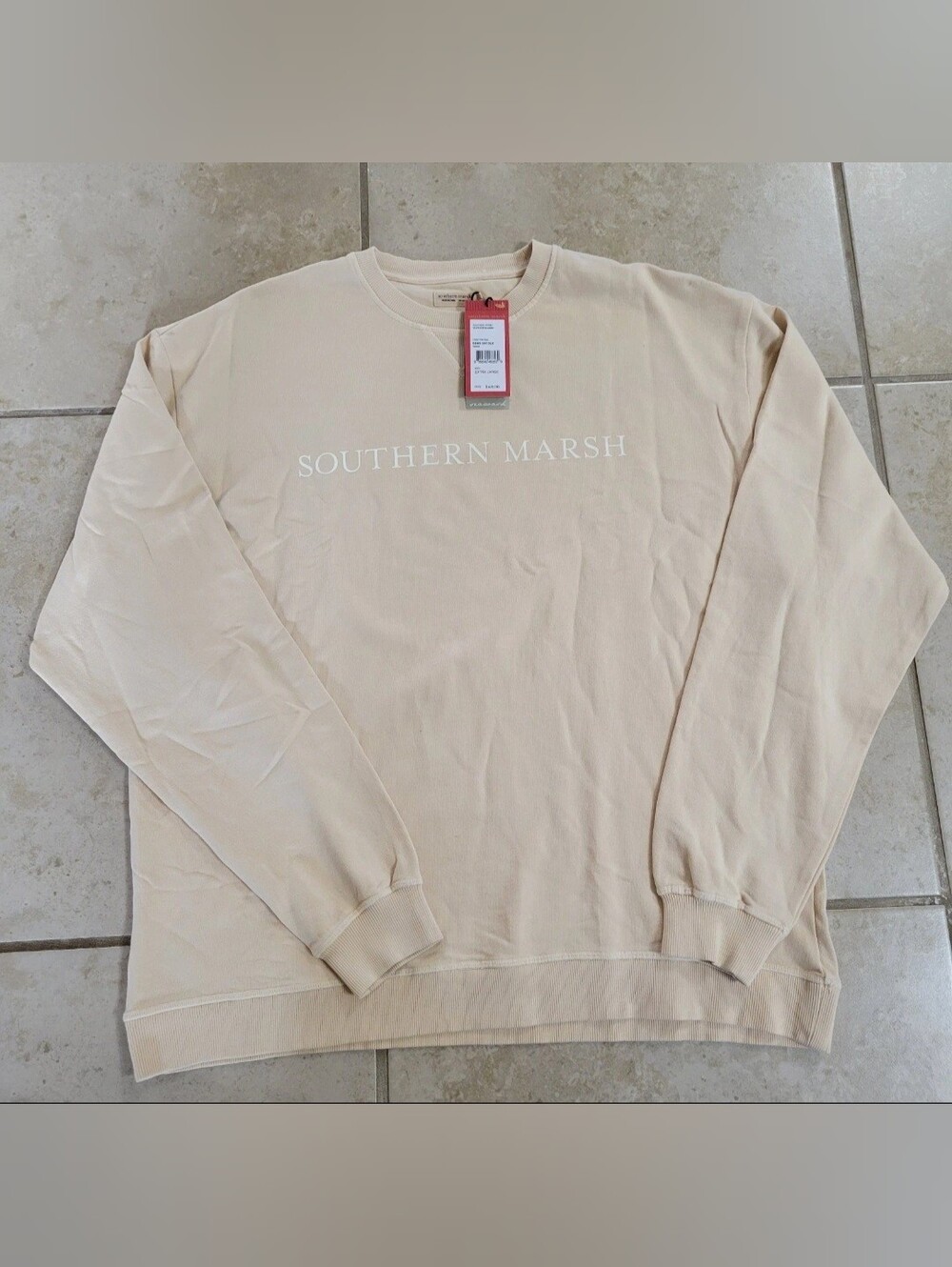 Southern Marsh Seawash Oatmeal Mens Size XLG Extra Large Cotton Sweater Pullover
